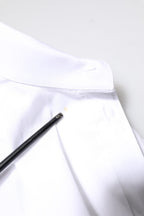 Dolce & Gabbana White GOLD Cotton Long Sleeves Men Dress Shirt