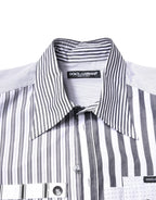Dolce & Gabbana Multicolor Striped Button Down Casual Shirt