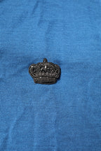 Dolce & Gabbana Blue Cashmere Crown V-neck Pullover Sweater