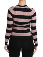 Dolce & Gabbana Pink Floral Cashmere Cardigan Sweater