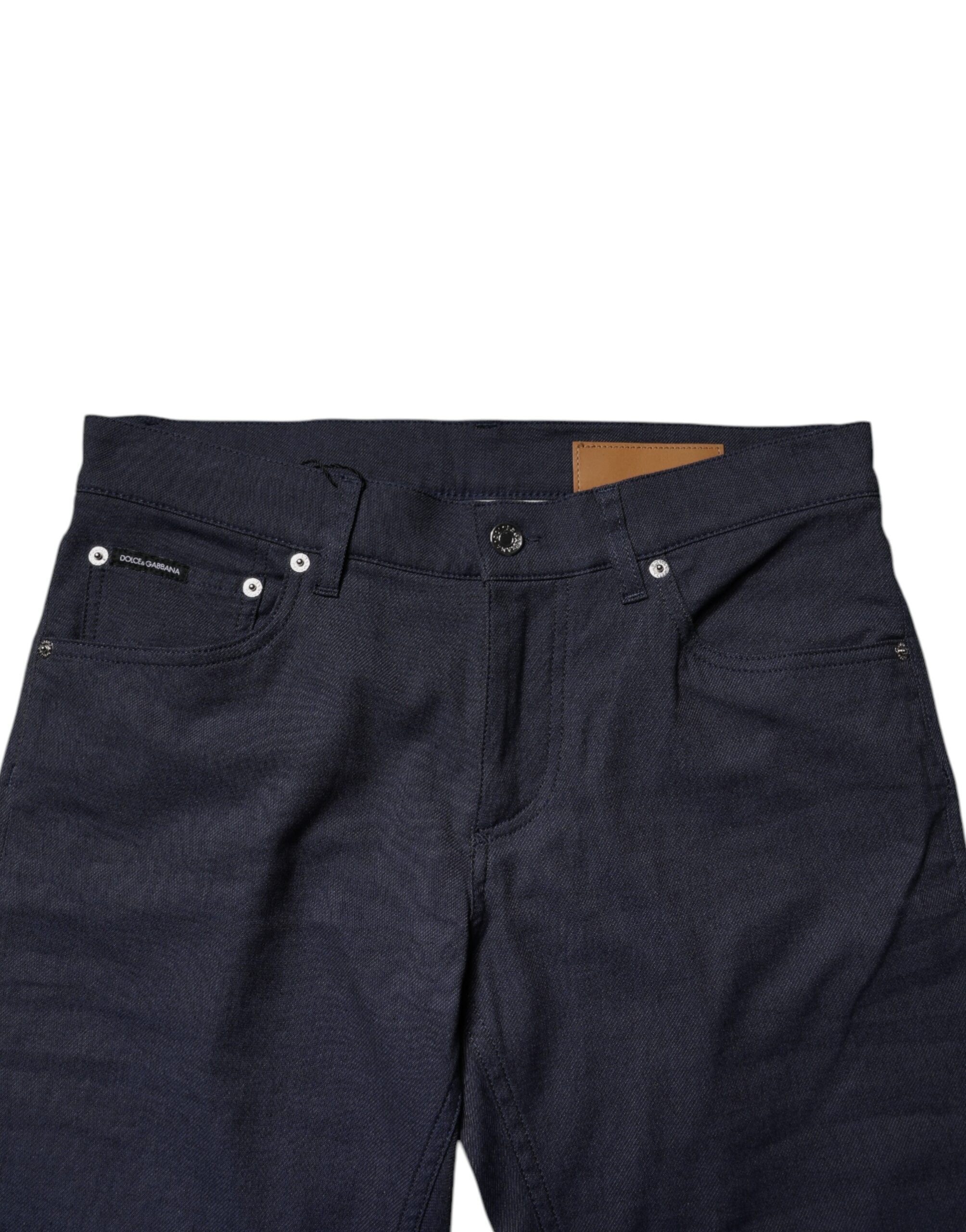 Dolce & Gabbana Dark Blue Cotton Stretch Skinny Denim Jeans