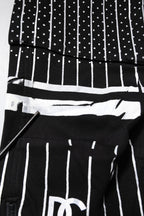 Dolce & Gabbana Black Polka Dot Stripes Cargo Jogger Sweatpants Pants