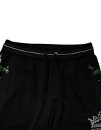 Dolce & Gabbana Black Floral King Men Jogger Sweatpants Pants