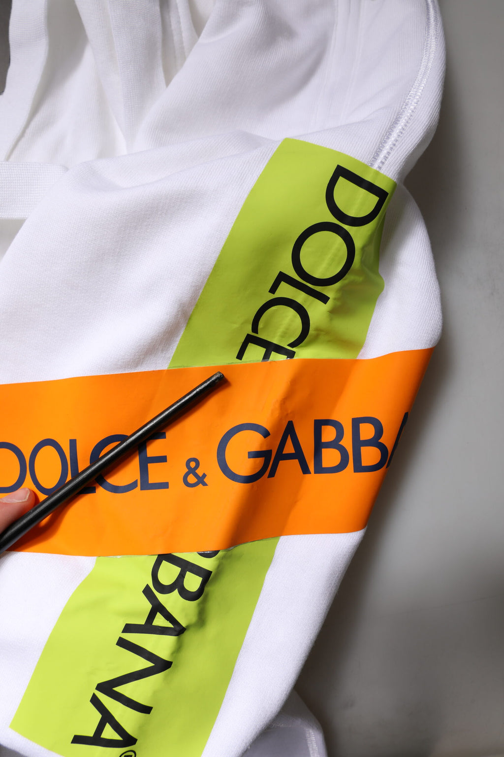 Dolce & Gabbana White Logo Tape Jogger Cotton Sweatpants Pants