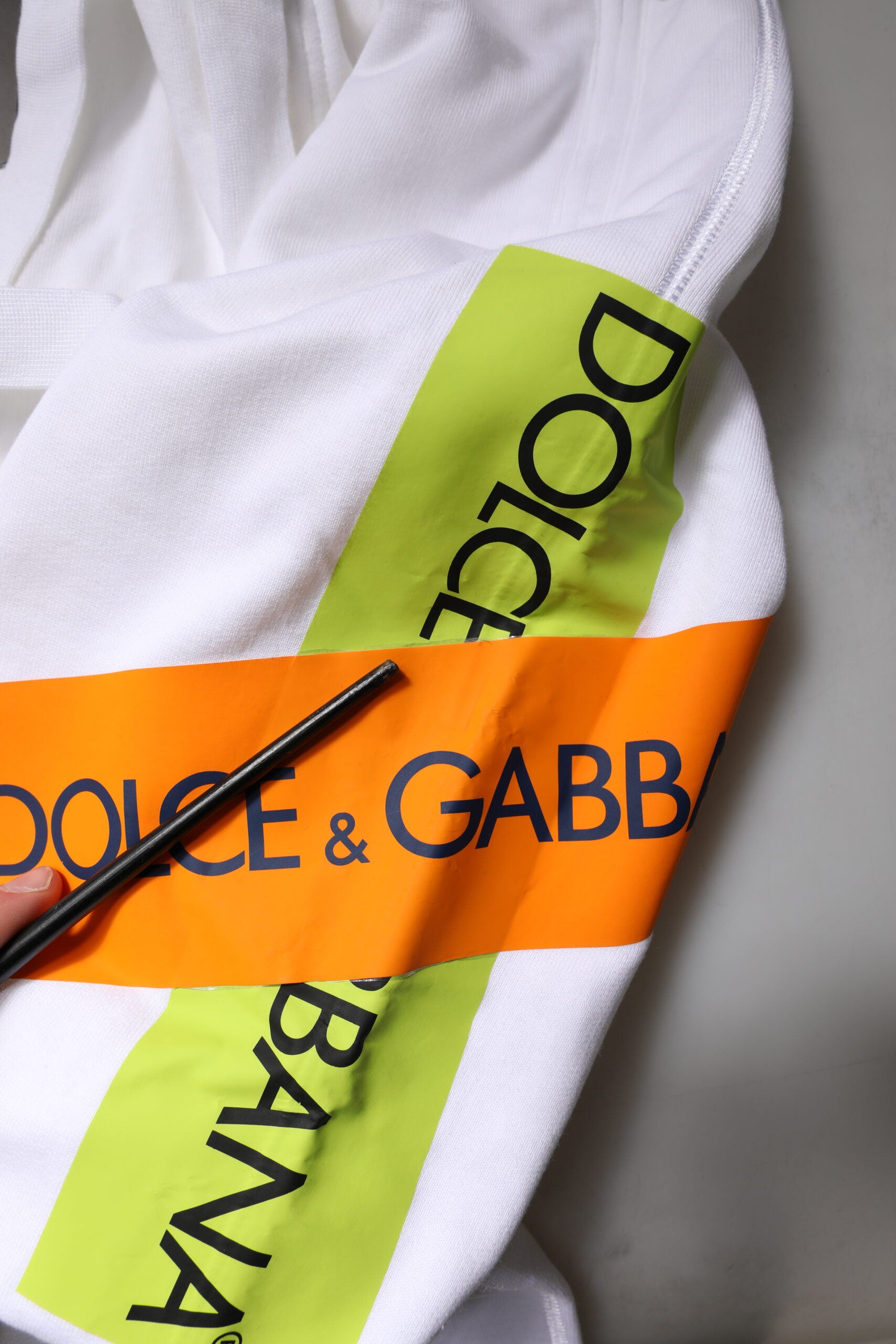 Dolce & Gabbana White Logo Tape Jogger Cotton Sweatpants Pants
