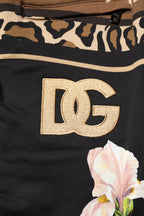 Dolce & Gabbana Black Floral Cotton Jogger Sweatpants Pants