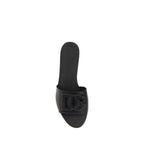Dolce & Gabbana Black Calf Leather Bos Taurus Sandals