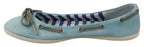 Pantofola D'Oro Sky Blue Suede Lace Bow Loafers Ballet Flat Shoes
