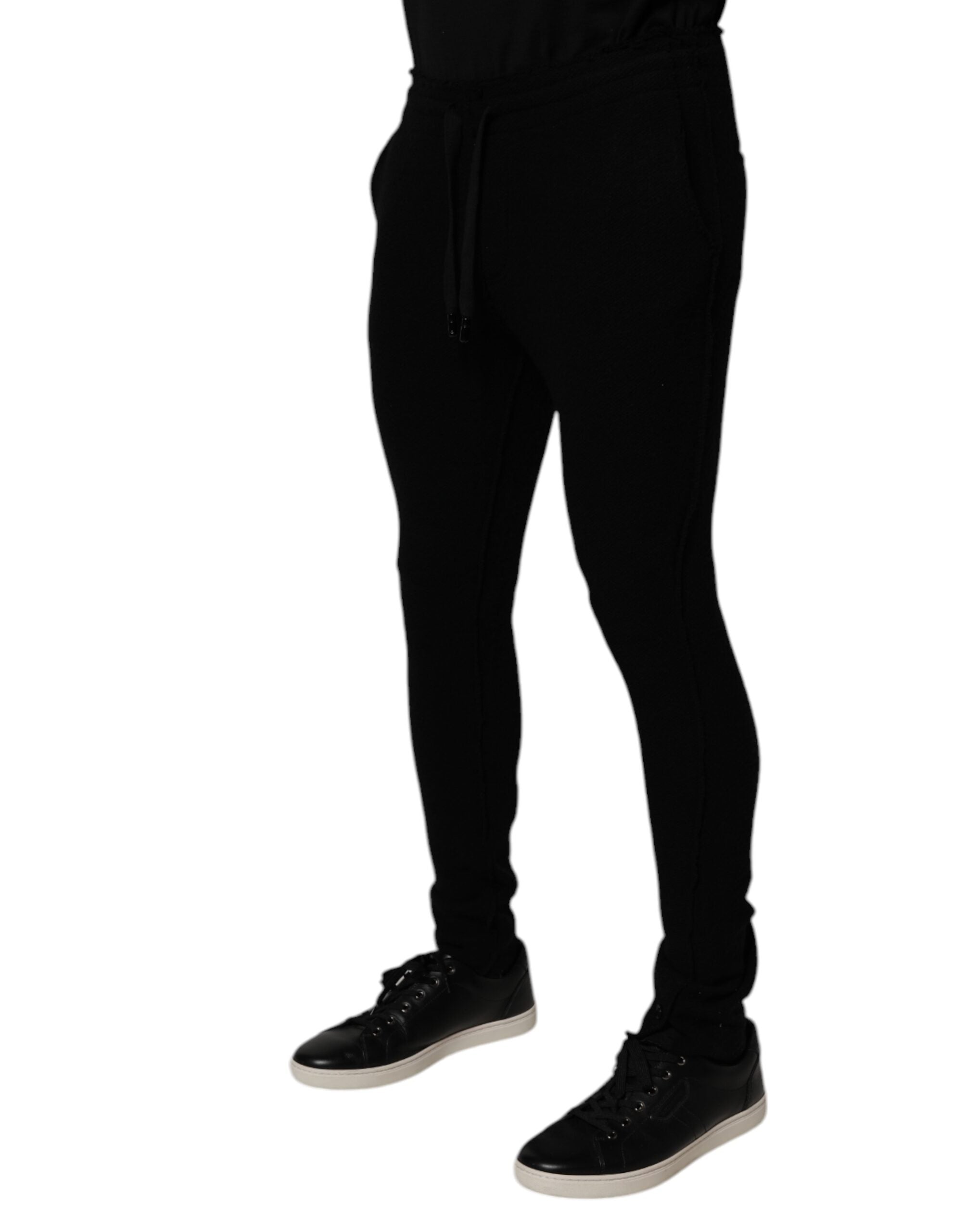 Dolce & Gabbana Black Cashmere Jogger Men Sweatpants Pants