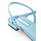 Miu Miu Blue Patent Leather Flip-Flop Sandals