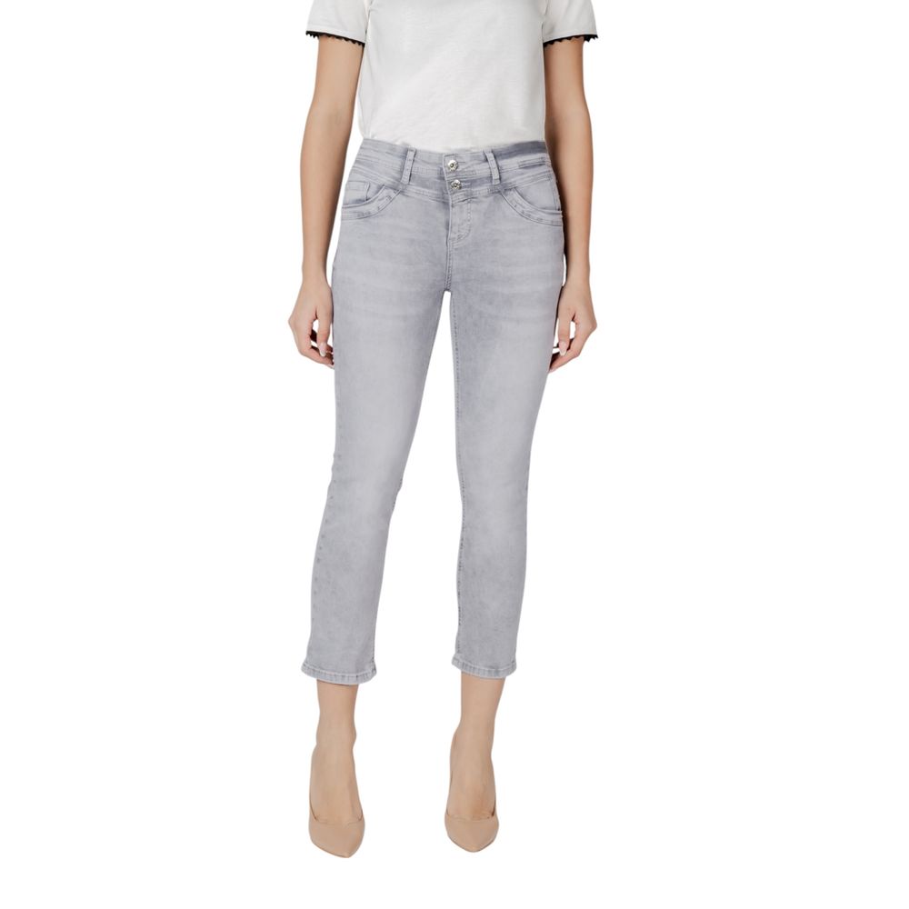 Street One Gray Cotton Skinny Jeans
