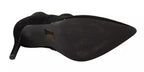 Steve Madden Black Suede Leather Stiletto Heels Boots Shoes