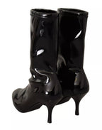 Stuart Weitzman Black Patent Leather High Heels Boots Shoes
