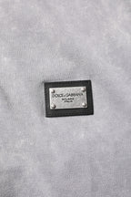 Dolce & Gabbana Gray Logo Plaque Cotton Men Polo Shirt T-shirt