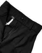 Dolce & Gabbana Black Nylon High Waist Slim Fit Pants