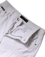 Dolce & Gabbana White Cotton High Waist Skinny Denim Jeans