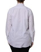 Dolce & Gabbana White Ascot Collar Long Sleeve Blouse Top