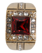 Dolce & Gabbana Gold Tone Sterling Silver 925 Crystals Ring