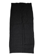 Dolce & Gabbana Black Cashmere Knitted Neck Warmer Foulard Scarf
