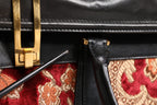 Dolce & Gabbana Multicolor Leather Brocade Velvet Travel Duffle Tote Bag