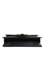 Dolce & Gabbana Black Calfskin Leather Shoulder Strap Bag