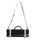 Dolce & Gabbana Blue White Calfskin Leather Crossbody Shoulder Bag