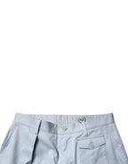 Dolce & Gabbana Light Blue Cotton Cargo Tapered Pants