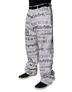 Dolce & Gabbana White Logo Print Straight Men Denim Jeans