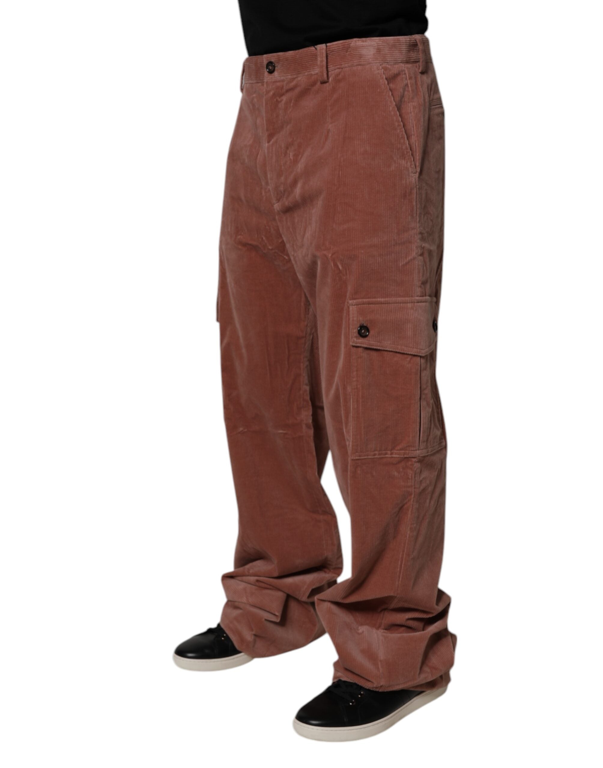 Dolce & Gabbana Brown Corduroy Cotton Cargo Men Denim Jeans