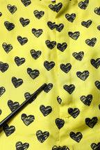 Dolce & Gabbana Green Silk Heart Print Bermuda Shorts