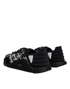 Dolce & Gabbana Black Logo Lace Up Low Top NS1 Sneakers Shoes