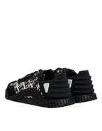 Dolce & Gabbana Black Logo Lace Up Low Top NS1 Sneakers Shoes