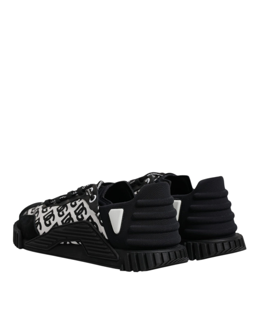 Dolce & Gabbana Black Logo Lace Up Low Top NS1 Sneakers Shoes