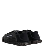 Dolce & Gabbana Black Silver Logo Low Top Men Sneakers Shoes