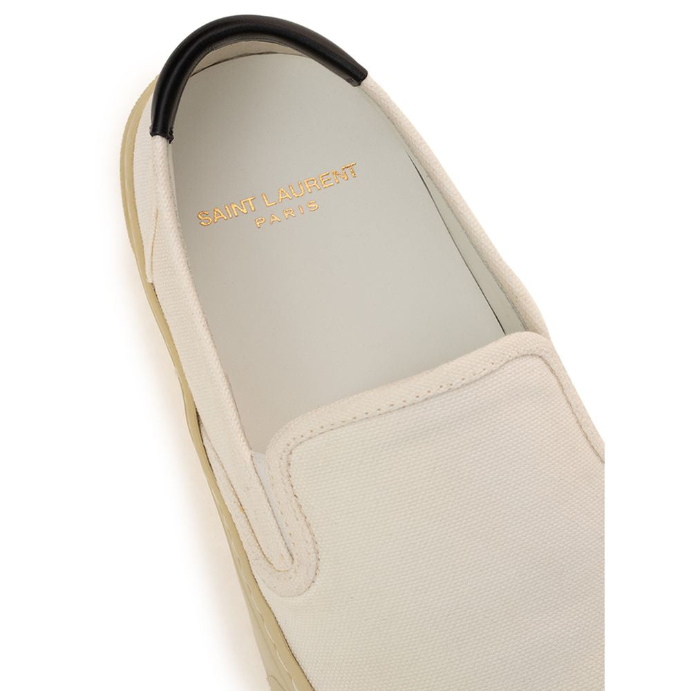 Saint Laurent White Cotton Low Top Sneakers