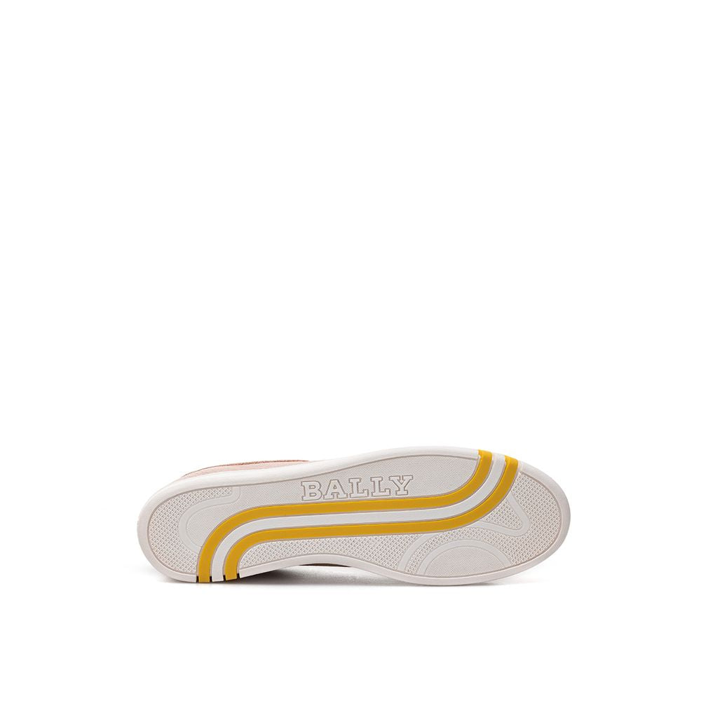 Bally Pink Fabric And Leather Low Top Sneakers