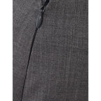 Lardini Gray Wool Midi Skirt