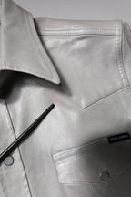 Dolce & Gabbana Metallic Gray Cotton Button Down Shirt