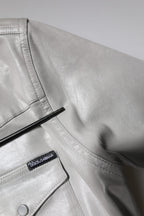 Dolce & Gabbana Metallic Gray Cotton Button Down Shirt