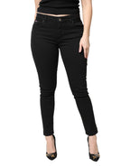 Dolce & Gabbana Black Cotton Mid Waisted Skinny Denim Jeans