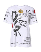 Dolce & Gabbana White Short-Sleeved Printed Jersey T-shirt