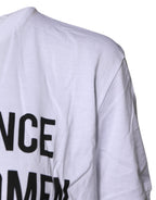 Dolce & Gabbana White Cotton Printed Round Neck Top T-shirt