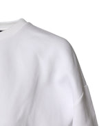 Dolce & Gabbana White Cotton Blend 3/4 Sleeves Blouse Top
