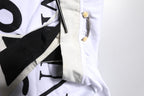 Dolce & Gabbana White Cotton Silk Blend Ascot Collar T-shirt
