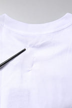 Dolce & Gabbana White Printed Round Neck Top Cotton T-shirt