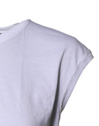 Dolce & Gabbana White Cotton Sleeveless Round Neck Tank Top