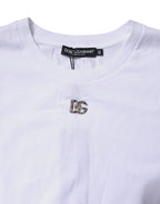 Dolce & Gabbana White Cotton Sleeveless Round Neck Tank Top