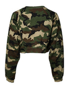 Dolce & Gabbana Multicolor Camou Cropped Sweatshirt Sweater