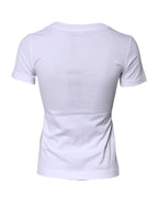 Dolce & Gabbana White Floral Print Cotton Crew Neck T-shirt