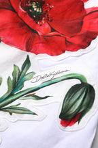 Dolce & Gabbana White Floral Print Cotton Crew Neck T-shirt